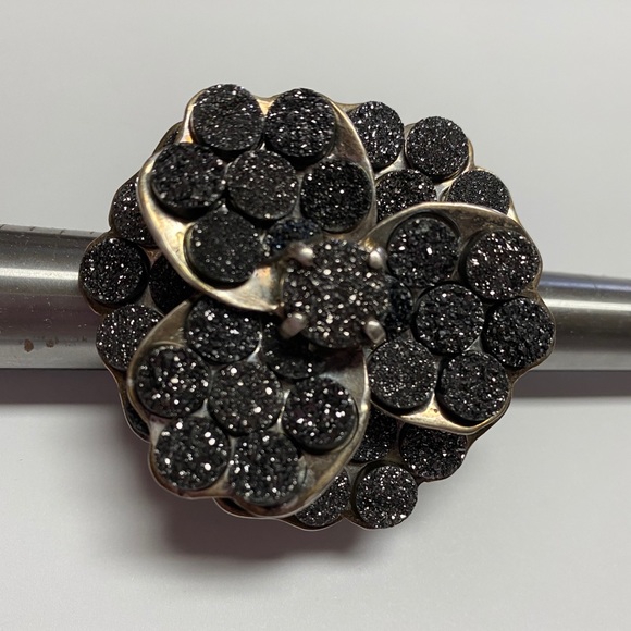 Custom made Boutique Drusy Quartz one of a kind custom ring - Picture 1 of 8